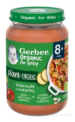 Gerber Organic 100% Rastlinný príkrm ratatoile s makarónmi (od ukonč. 8. mesiaca) 1x190 g