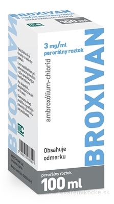 BROXIVAN 3 mg/ml perorálny roztok sol por (fľ.skl.hnedá+plast.odmer.) 1x100 ml