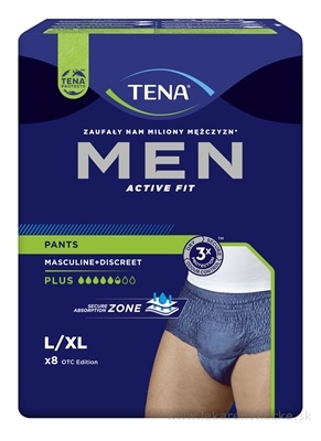 TENA Men Pants Plus Blue L/XL pánske inkontinenčné spodné prádlo, modré 1x8 ks