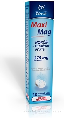 Zdrovit MaxiMag HORČÍK FORTE (375 mg) + VITAMÍN B6 tbl eff (šumivé tablety) 1x20 ks