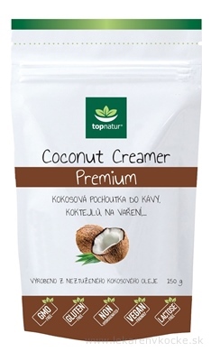 topnatur COCONUT CREAMER Premium kokosová pochúťka do kávy, prášok, 1x150 g