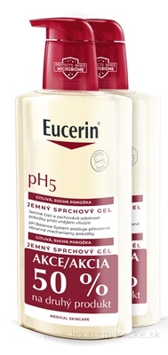 Eucerin pH5 Sprchový gél citlivá, suchá pokožka (-50% na druhý výrobok)(inov.2024) 2x400 ml