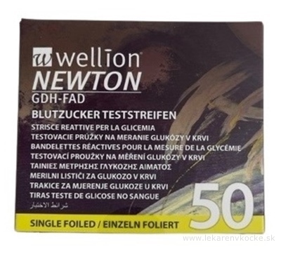 Wellion NEWTON GDH-FAD Prúžky testovacie ku glukomeru Wellion NEWTON GDH-FAD, 1x50 ks