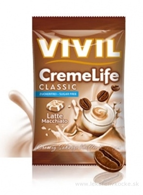 VIVIL BONBONS CREME LIFE CLASSIC drops s kávovo-smotanovou príchuťou, bez cukru 1x110 g