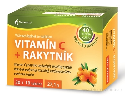 Noventis Vitamín C + Rakytník tbl 1x40 ks