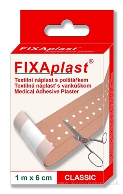 FIXAplast CLASSIC náplasť textilná s vankúšikom 1m x 6cm, 1x1 ks