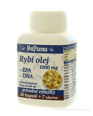 MedPharma RYBI OLEJ 1000 mg - EPA, DHA cps 30+7 zadarmo (37 ks)
