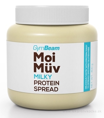 GymBeam MoiMüv Protein Spread MILKY proteínová nátierka, príchuť bielej čokolády 1x400 g