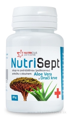 NUTRICIUS NutriSept Zásyp na podráždenú pokožku s Aloe Vera a Dračou krvou 1x20 g