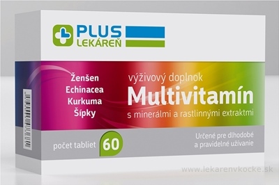 PLUS LEKÁREŇ Multivitamín s minerálmi tbl (s rastlinnými extraktmi ) 1x60 ks