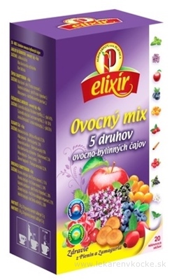 AGROKARPATY elixír Ovocný MIX 5 druhov ovocno bylinných čajov 20x1,5 g (30 g)