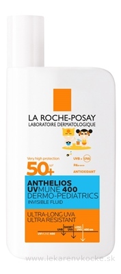 LA ROCHE-POSAY ANTHELIOS DP INVISIBLE FLUID SPF50+ ultraľahký fluid pre deti s ochranným faktorom 1x50 ml