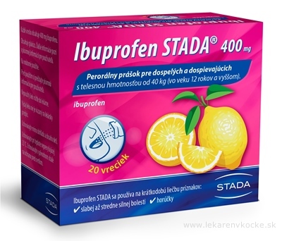 Ibuprofen STADA 400 mg perorálny prášok plv por (vre.papier/PE/Al/PE) 1x20 ks