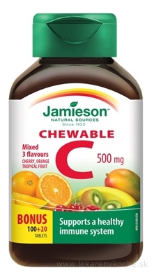 JAMIESON VITAMÍN C 500 mg mix tbl na cmúľanie, 100+20 zadarmo (120 ks)