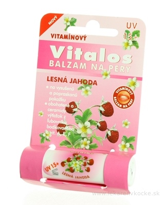 VITALOS Balzam na pery lesná jahoda SPF 15 vitamínový 1x1 ks
