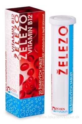 ŽELEZO + Vitamín B12 - RosenPharma tbl eff 1x20 ks
