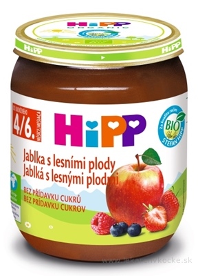 HiPP Príkrm ovocný BIO Jablká s lesnými plodmi (od ukonč. 4./6. mesiaca) 1x125 g