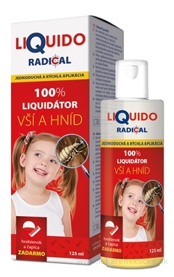 LiQuido RADICAL pri výskyte vší a hníd 125 ml + hrebienok a čiapka - Simply you pharmaceuticals