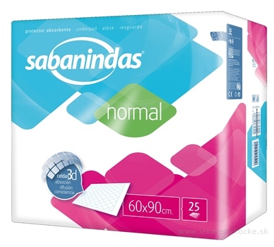 Sabanindas Normal podložka absorpčná 60x90 cm, 1x25 ks