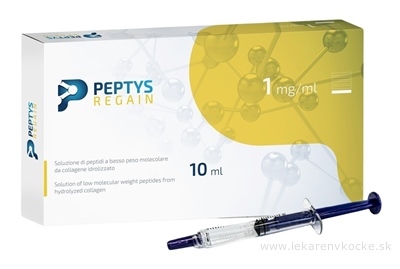 PEPTYS Regain roztok peptidov PEP-110 z kolagénu injekcia predplnená 1 mg/1ml, nízkomolekulárne peptidy (LWP) 1x10 ml