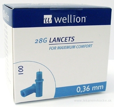 Wellion LANCETS 28G - Lanceta sterilná priemer 0,36 mm (WELL208) 1x100 ks