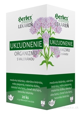 HERBEX Lekáreň UKĽUDNENIE organizmu s Valeriánou bylinná zmes, čaj 20x3 g (60 g)