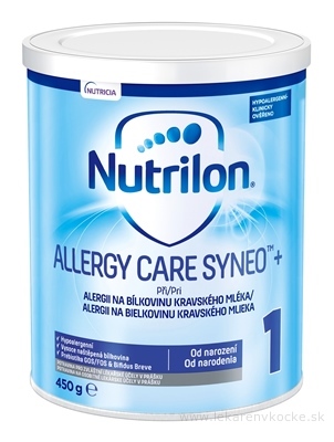 Nutrilon 1 ALLERGY CARE SYNEO + mliečna výživa v prášku (od narodenia) 1x450 g