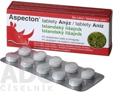 Aspecton tablety Čierne ríbezle s islandským lišajníkom 1x30 ks