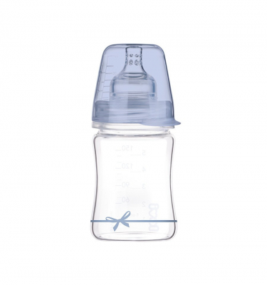 Lovi Dojčenská fľaša sklo Diamond Glass 150ml 0m+Baby Shower boy