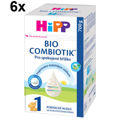 6x HiPP 1 BIO Combiotik -počiatočná mliečna dojčenská výživa, 700 g