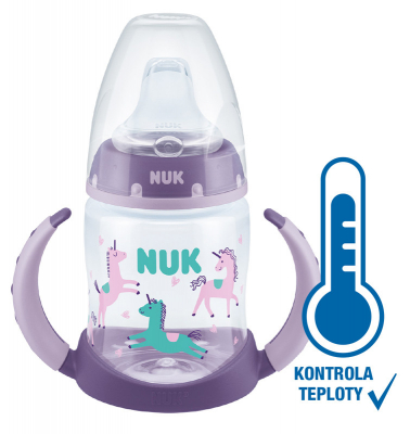 NUK FC fľaštička na učenie s kontrolou teploty 150 ml fialová