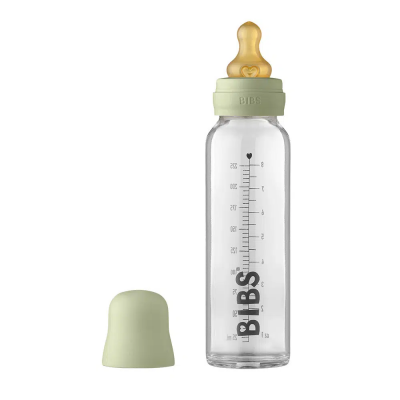 BIBS Baby Bottle sklenená fľaša 225ml - zelená