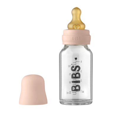 BIBS Baby Bottle sklenená fľaša 110ml - ružová