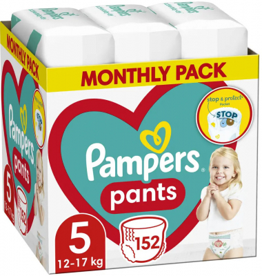 Pampers Pants 5 Junior mesačné balenie (12-17kg) 152 ks