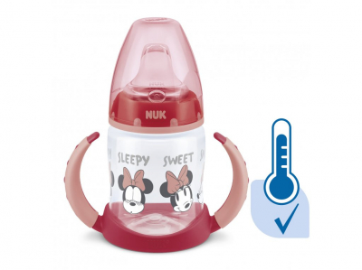 NUK fľaša na učenie Mickey s kontrolou teploty 150ml - ružová