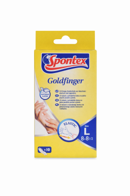SPONTEX Goldfinger rukavice jednorázové latexové vel. L, 10 ks
