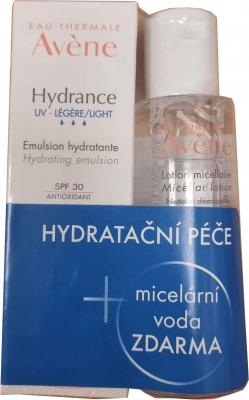 AVENE HYDRANCE LÉGÈRE EMULSION HYDRATANTE (Akcia) hydratačná emulzia SPF30 40 ml + micelárna voda 100 ml zadarmo, 1x1 set